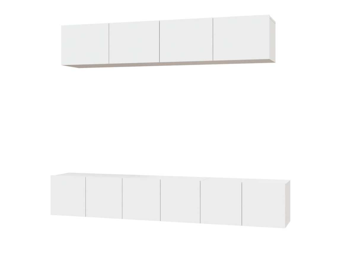 Conjunto TV Mover 5 Peças Madeira Processada Branco MAISON EXCLUSIVE