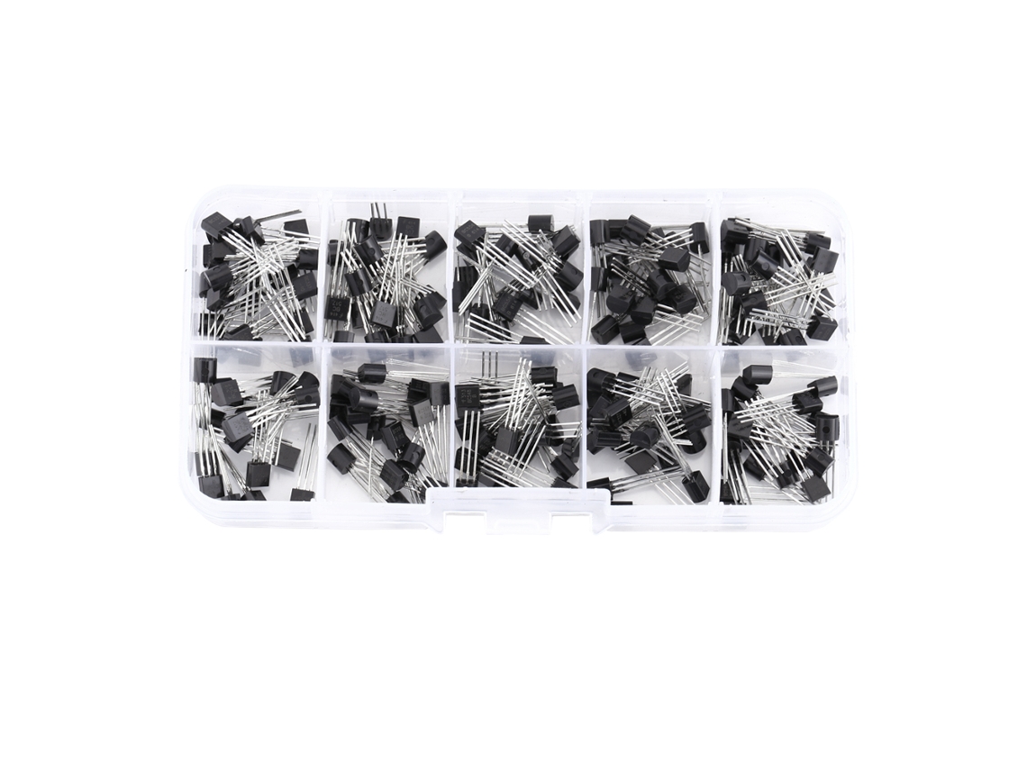 Kit Com 200 Transistores De Silício Npn/pnp (10 Valores) E Caixa De Armazenamento