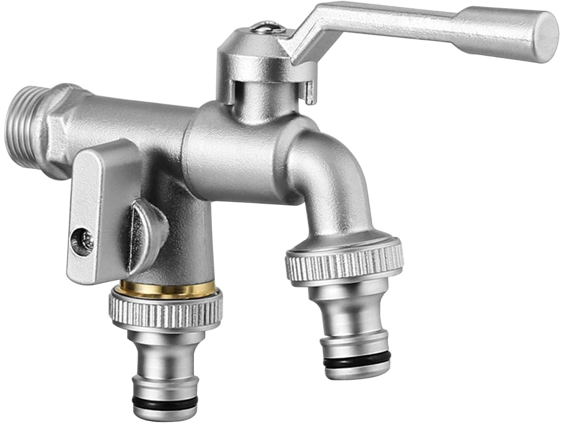Torneira Dupla Para Jardim Externo, Com Saída De 1/2 Polegada,