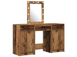 Conjunto 1 Mesa De Maquiagem Moderna Vidaxl Castanho Derivados De Madeira (50 X 41 X 135 Cm)