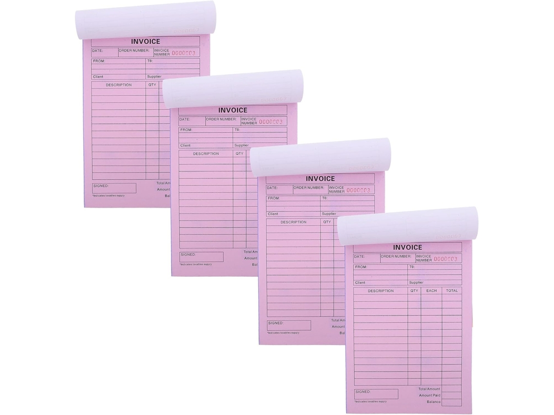 Ounona Carnet De Factures 4pcs 2 Partes De Papel Design Multi-colunas