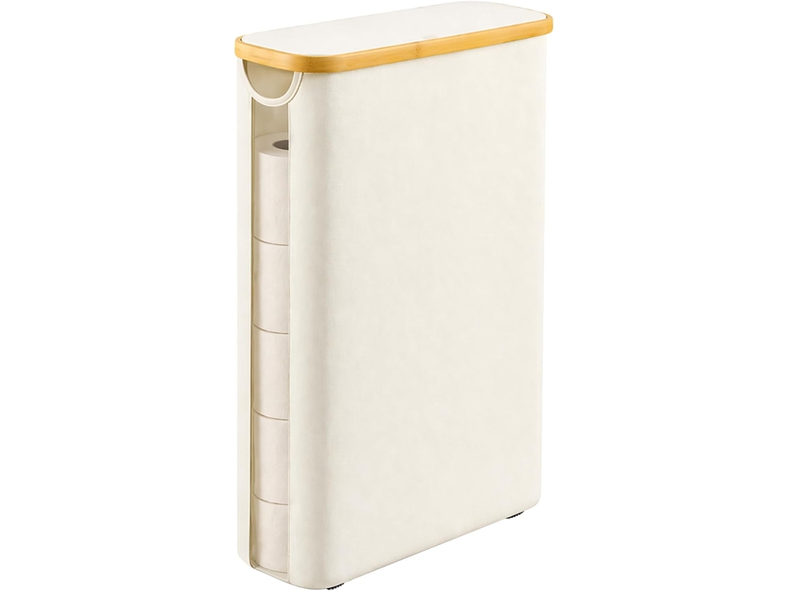 Organizador Genérico Para Rolos De Papel Higiênico 40 Litros Com Tampa, Em Tecido Oxford, 42x 13x 73cm, Com Alças