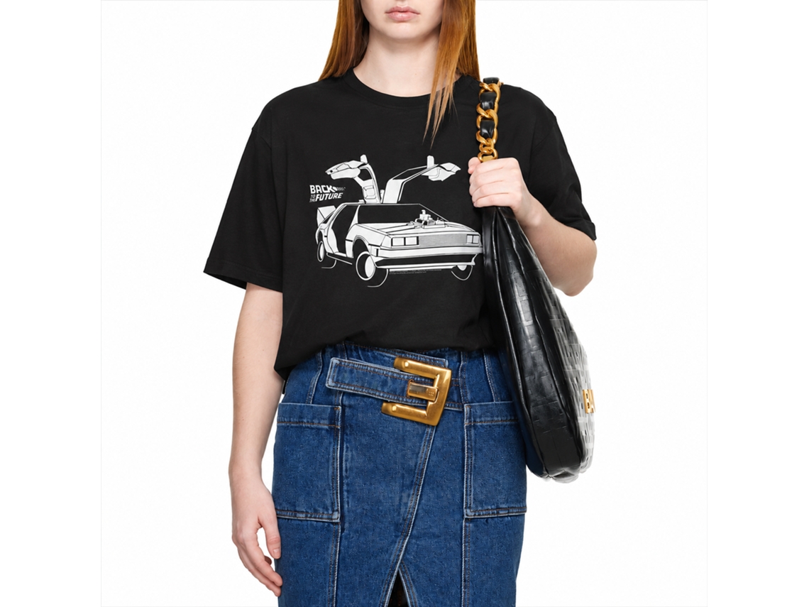 Rockinstone Back To The Future Movie Car Black Adult T-shirt Size:s