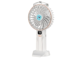 Ventiladores Portáteis Ventilador De Mão 4.3 Polegadas | 3 Lâminas | 5 Velocidades | 2400mah | Branco E Douradoe Aigostar