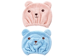2 Peças Chapéu De Secagem De Cabelo Super Absorvente Microfibra Rápido Cute Para Adultos E Crianças