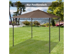 Teto De Substituição Pavilhão 2,93x2,93m, Cobertura Em Poliéster Cor Café, Proteção Solar Ideal Para Jardim E Terraço
