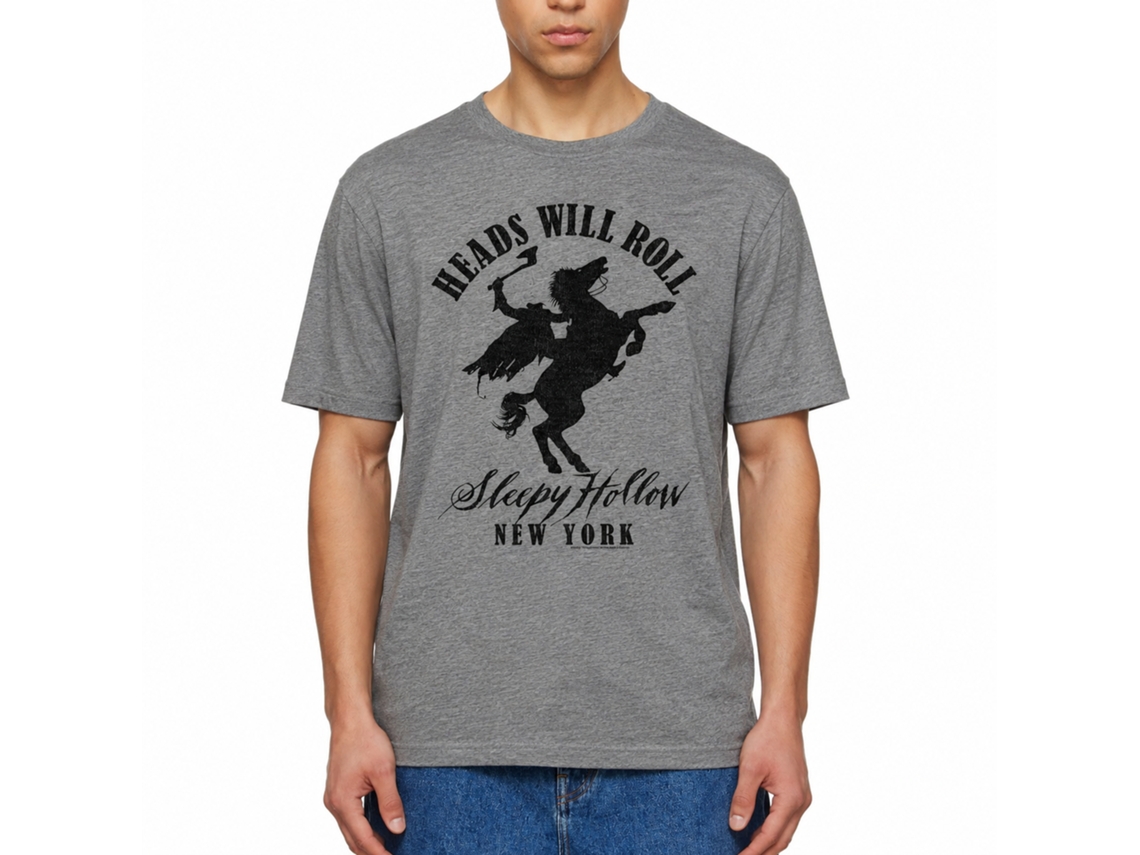 Rockinstone Sleepy Hollow Movie New York Heather Graphite Adult T-shirt Size:l