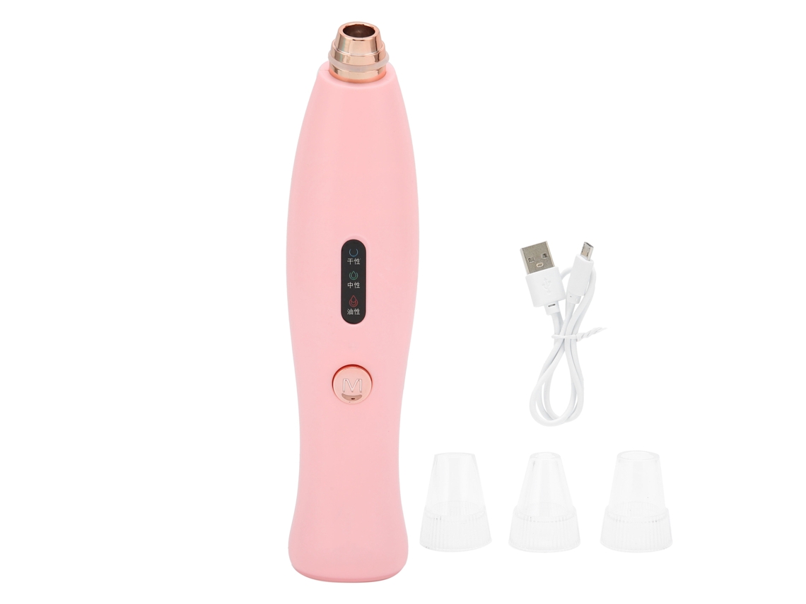 Instrumento De Aspiração Eléctrica Portátil Para Remover Pontos Negros, Limpeza Facial De Poros E Acne, Cor Rosa