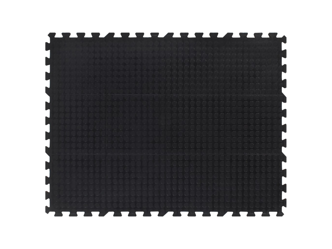 Vidaxl Ladrilho De Borracha 12 Mm 90x120 Cm Preto