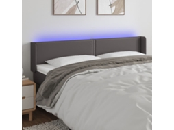 Cabecero con LED 183x16x78/88 cm Piel Sintética Gris