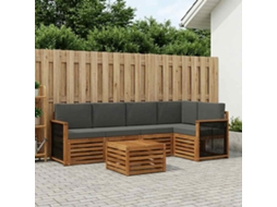 Vidaxl Conjunto De Sofás Para Exterior 5 Unid. Natural E Antracite