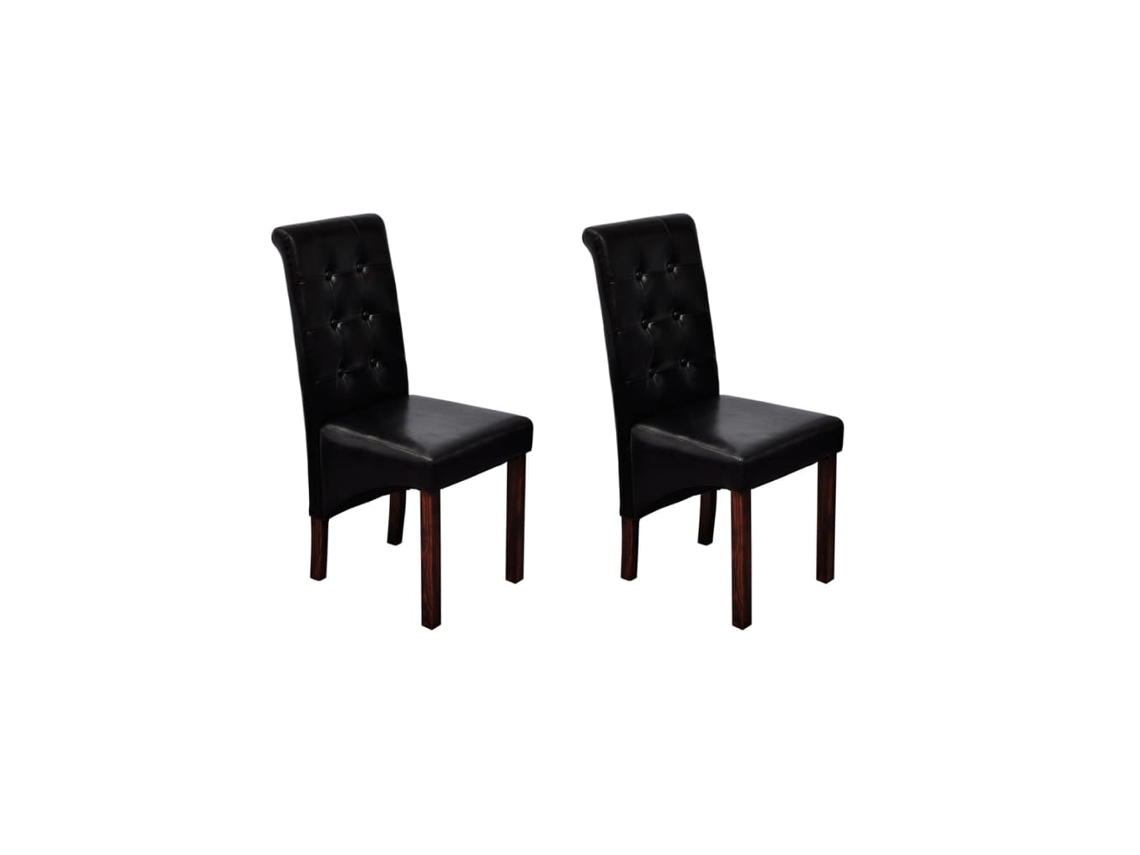 Vidaxl Cadeiras De Jantar 2 Pcs Couro Artificial Preto