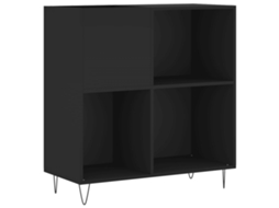 Record Cabinet, Record Cabinets Vidaxl Preto Madeira Processada (n/a)