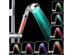 Lurelia Chuveiro Manual Led Abs 8 Cm 7 Cores Alta Pressão Economia De Água Filtragem