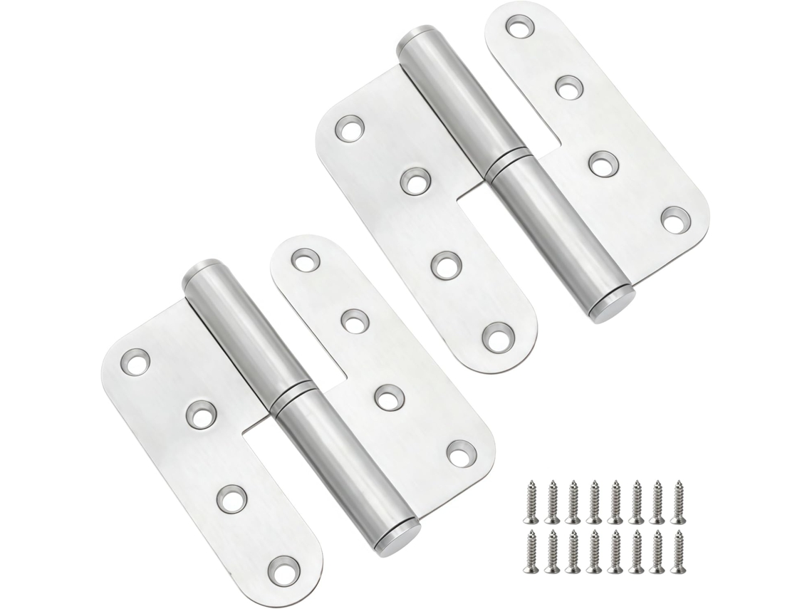Dobradiças Para Armário, Pacote Com 2 Unidades, Em Aço Inoxidável, Com Cantos Arredondados, Dobráveis E Removíveis, Com