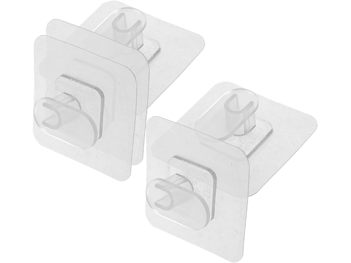 Conjunto De 5 Ganchos Adesivos De Parede Em Plástico Transparente