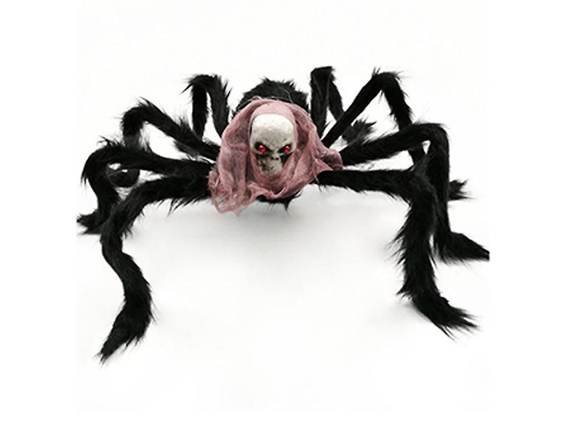 Decoração De Aranha De Pelúcia Assustadora Com Caveira Para Halloween Festas Casa Interior Exterior Blanco