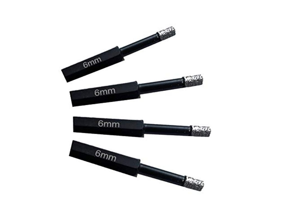 Brocas Com Ponta De Diamante Linjou, 6mm 4 Peças, Construção Resistente Com Núcleo De Cera