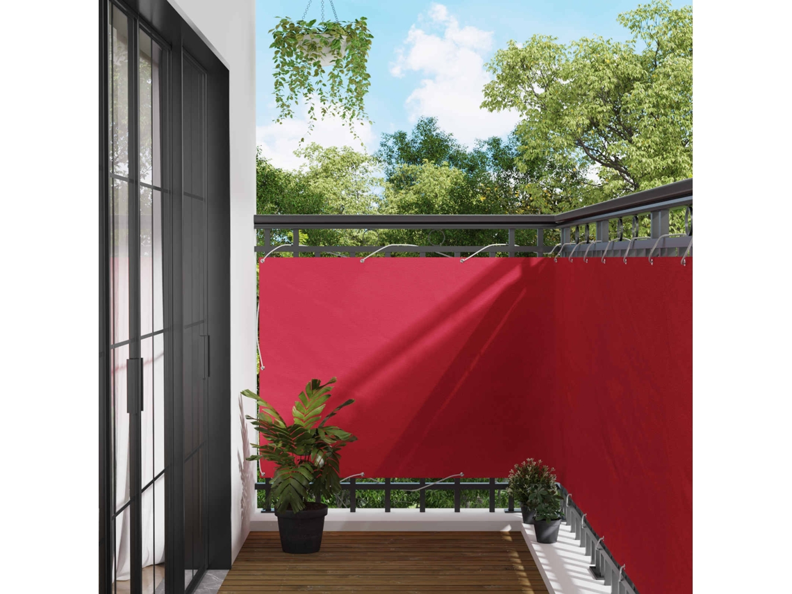 Vidaxl Tela De Varanda 110 X 300 Cm Tecido Oxford Retangular Borgonha