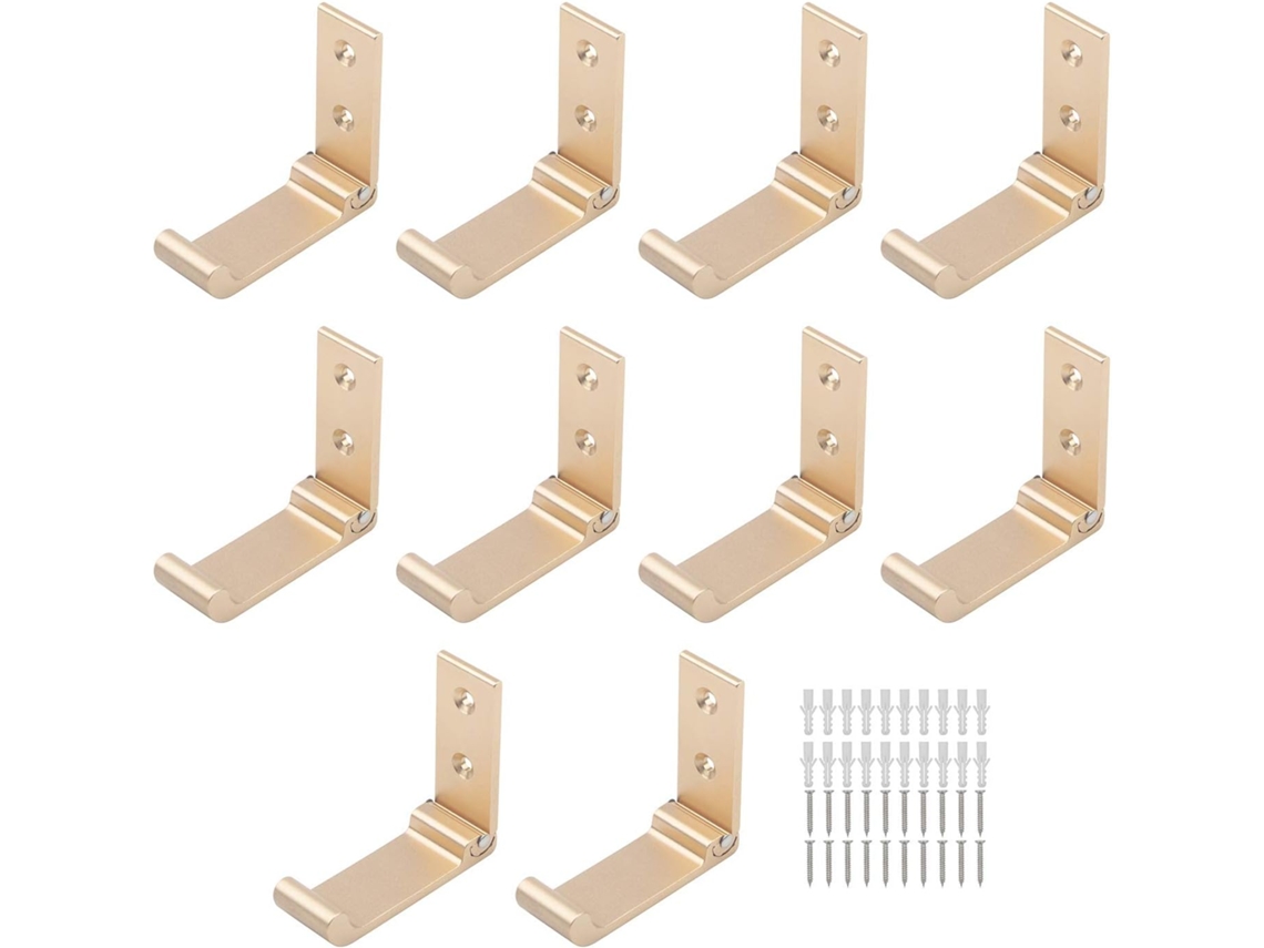 Cabides/ganchos De Parede Dobráveis Para Pendurar Roupas E Toalhas, Conjunto De 5 Peças (dourado)