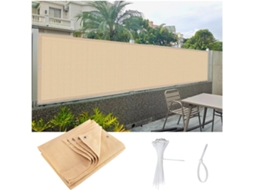 Tela De Privacidade, Guojun, 70 X 250 Cm, Hdpe, Bege, Para Varanda, Cercas, Com Ilhós