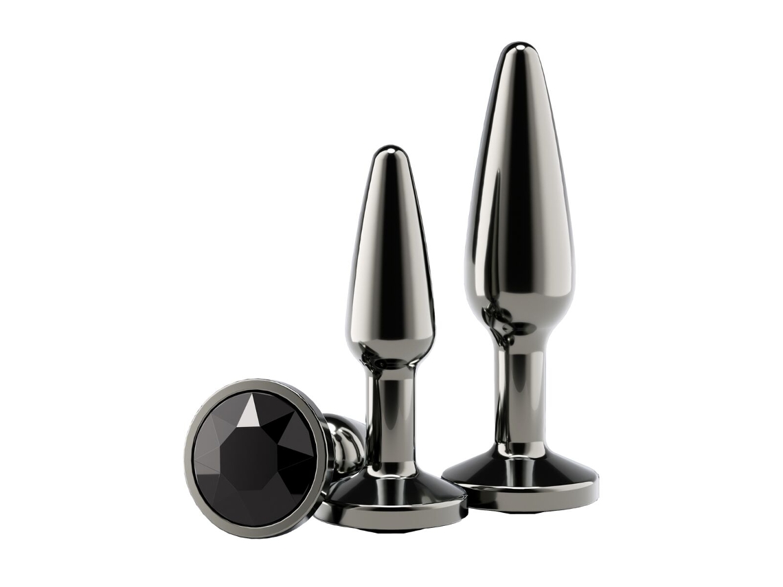 Plug Anal Preto 2 Peças (6,9 cm) (8,3 cm) Ns Novelties VETONEK