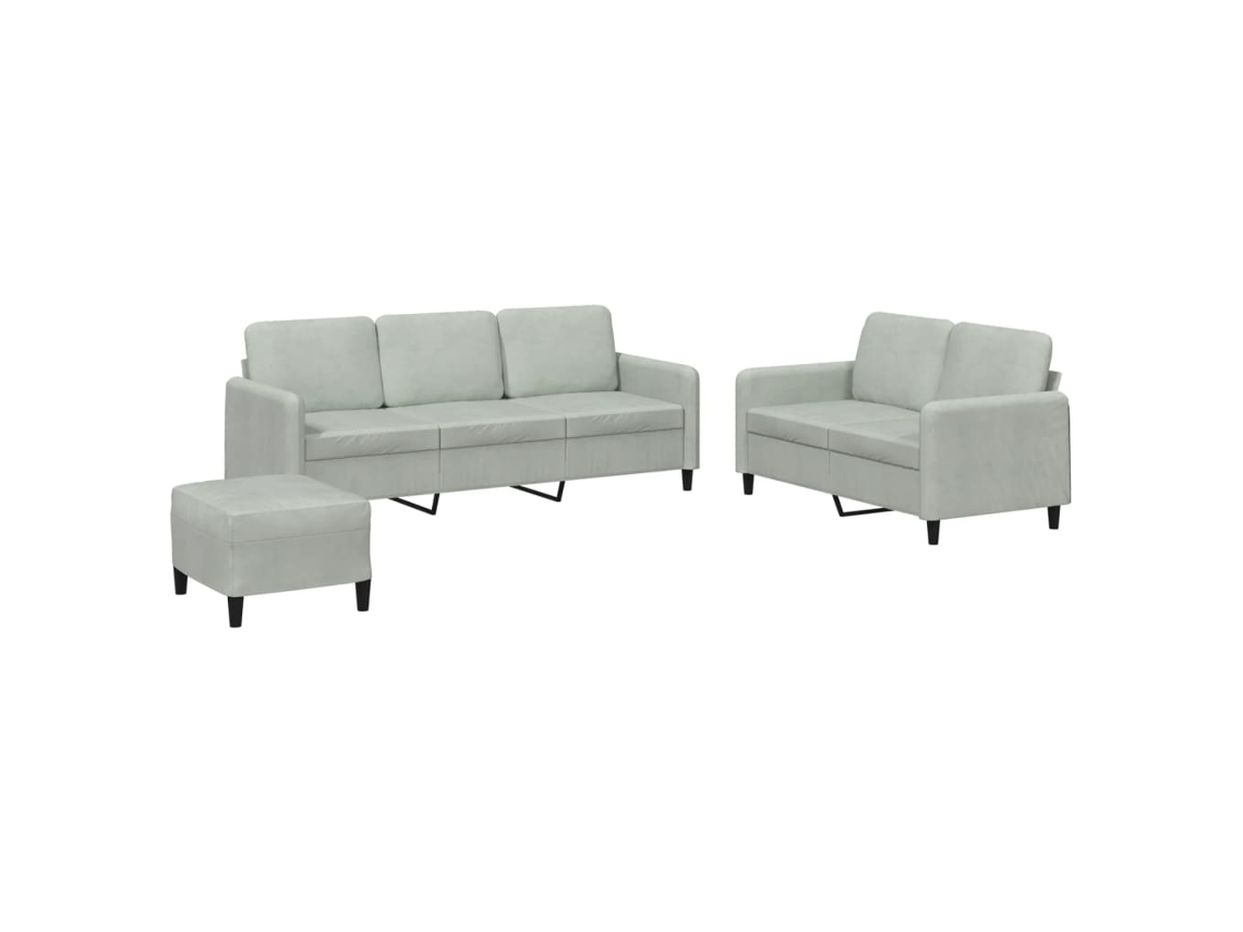 Sofa Set, Sofa Sets Vidaxl Cinzeto Veludo (n/a)