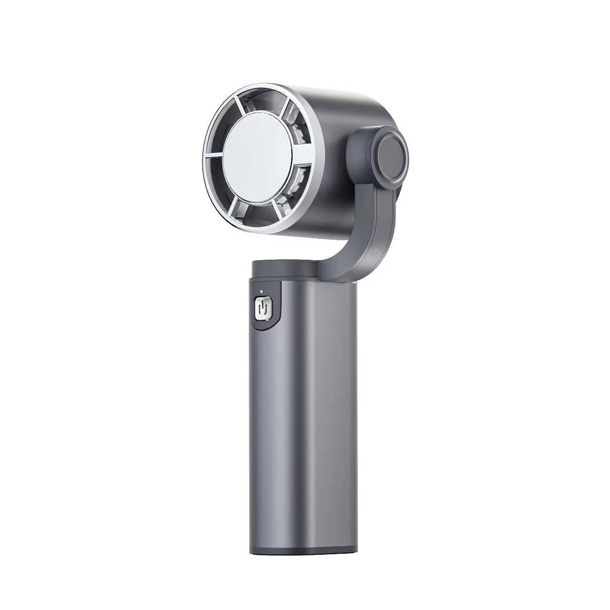 (cinza) Ventilador Portátil De Mão Para Uso Externo, Com 5 Velocidades, Rotação De 180 Graus E Carregamento Usb.
