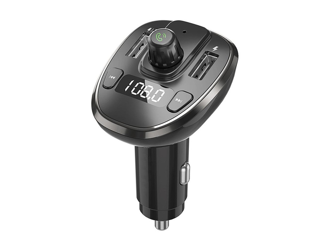 Transmissor Fm YIZHOOD Hands-Free Wireless Bluetooth Car Audio Mp3 Player com 3.4A Carga Rápida Dual Usb Port Car Charger Preto