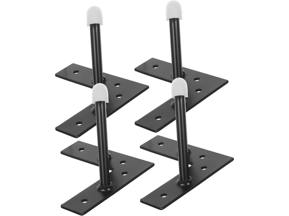 Nuobesty Conjunto De 4 Pés Móveis Ferro Reforçado Em Formato V Com Almofadas Antiderrapantes Para Mesas Centro E Sofás
