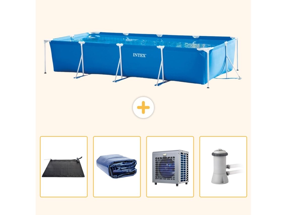Intex Piscina Com Estrutura Retangular - 450x220x84 Cm - 5-peças S42