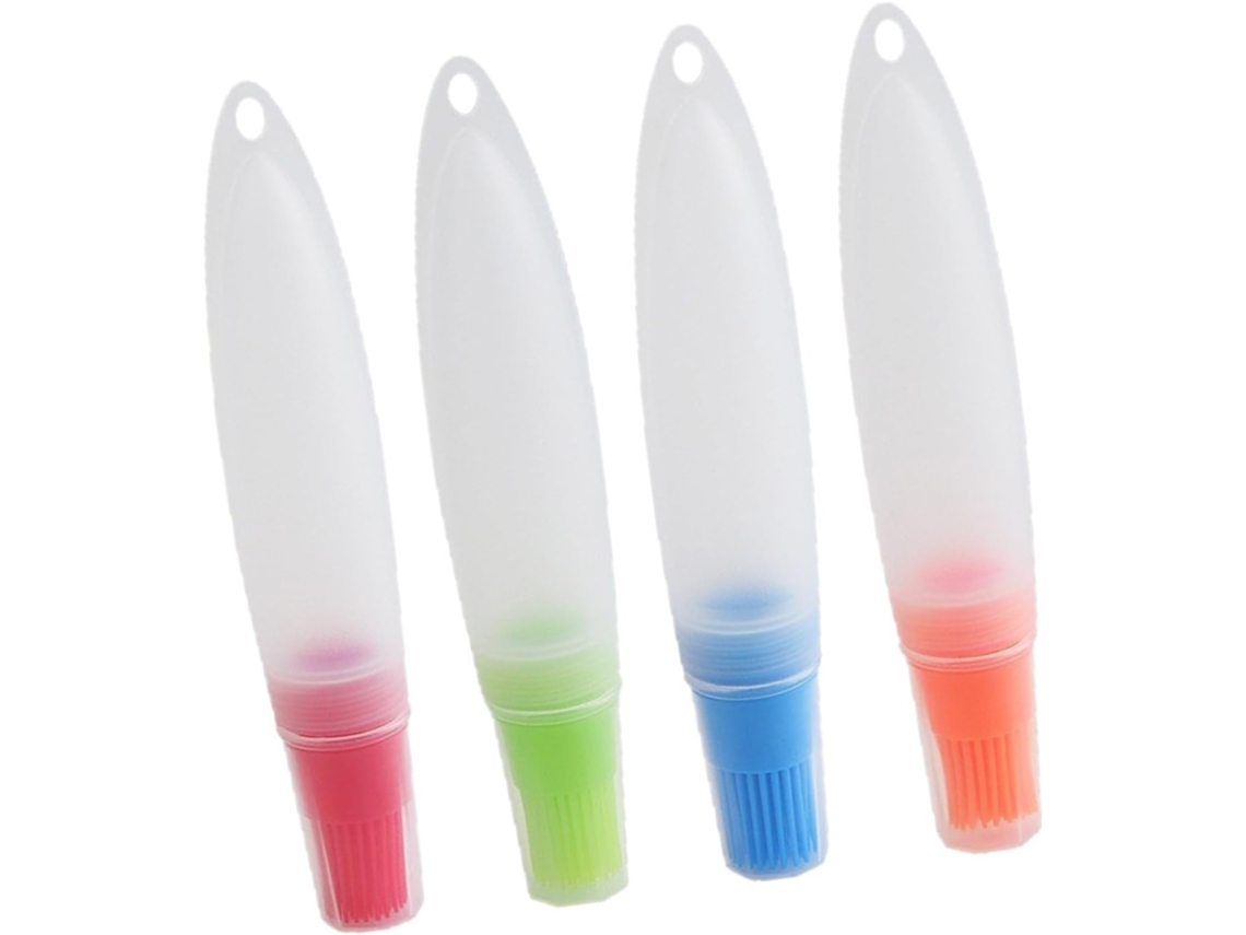 Pincéis Multiuso De Silicone Para Dispensar Líquidos Com Tampa