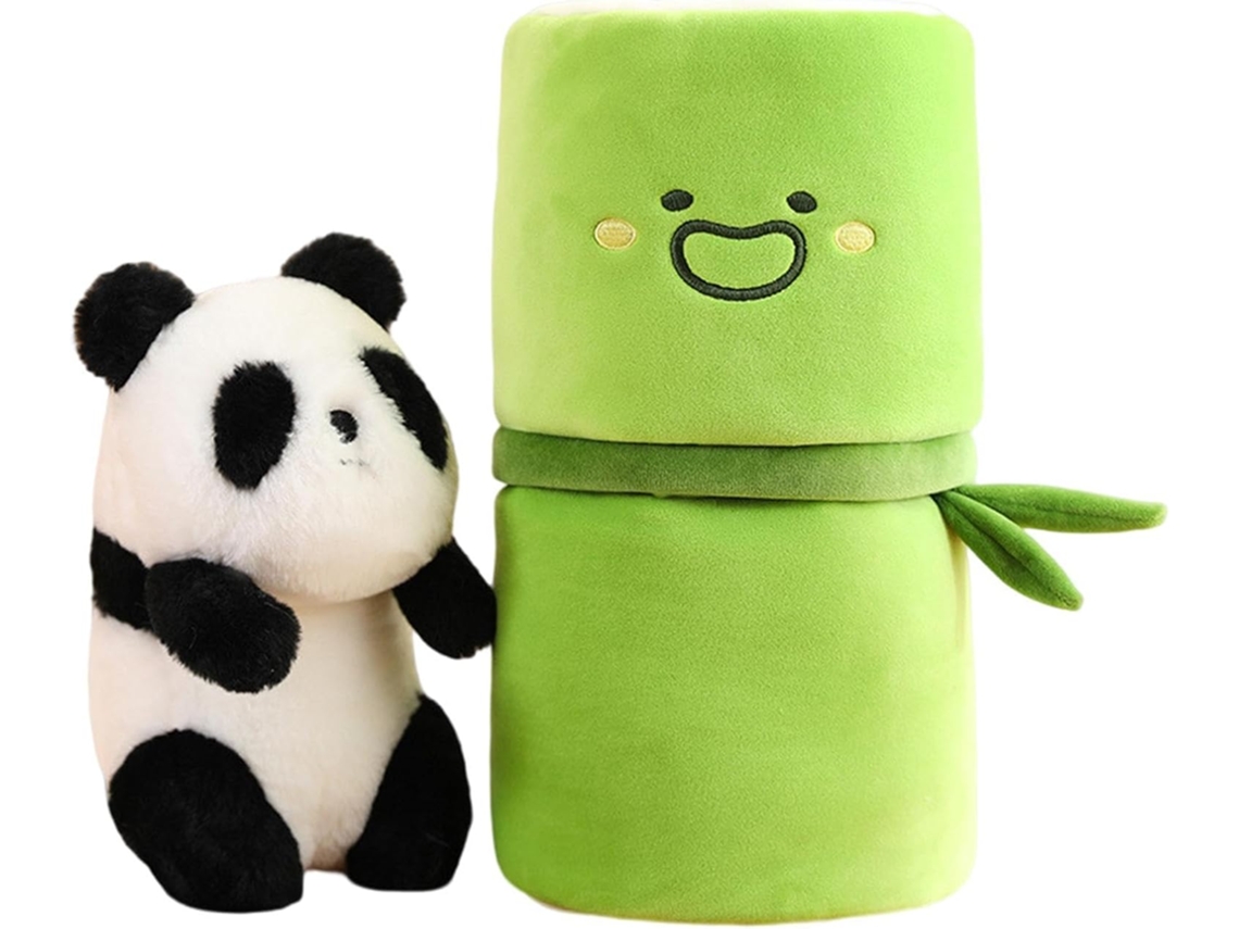 Almofada De Pelúcia De Panda E Bambu - Reposição Prática