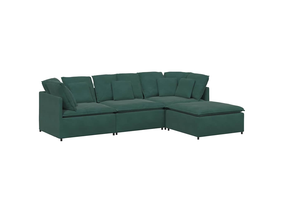 Sofá Modular Vidaxl Verde Veludo