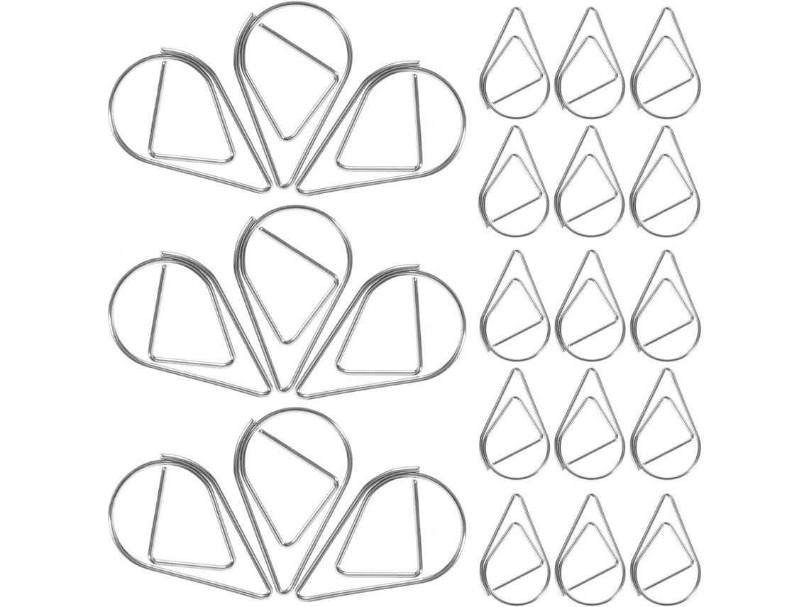 Holibanna 150 unidades de pequenos clipes de metal dourado em formato de gota d'água, mini clipes decorativos para