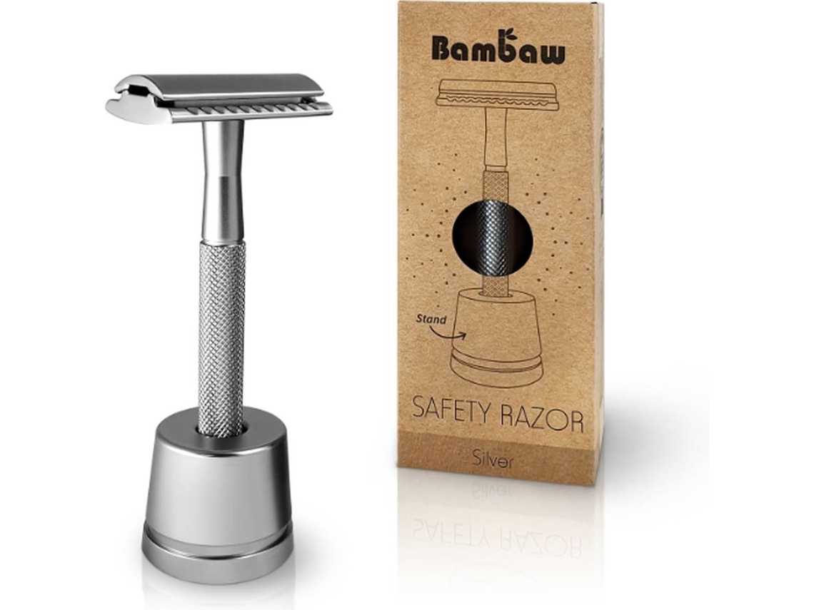 Lâminas de Barbear BAMBAW Aço Inoxidável Prata Com Suporte (1 Unidade)