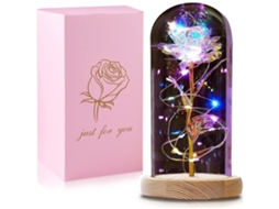 Rosa Iluminada Em Cúpula De Vidro, Símbolo Do Amor Eterno, Cúpula De Vidro Cristalino, Bateria Recarregável, Presente Multiocasião Para Mulheres Que A