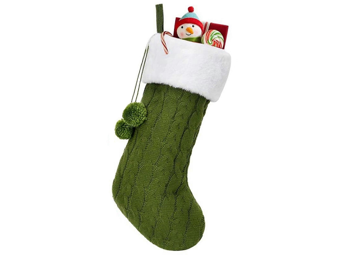 Meias De Natal Brancas De Pelúcia, Bem Feitas, Duráveis, Para Guardar Presentes De Natal, Doces, Verdes. Loja Olysi
