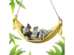 Escultura de Pipa Adormecida Elegante Estatueta Fantástica Colecionável Artesanal com Texturas Intrincadas e Forma CHABERLU