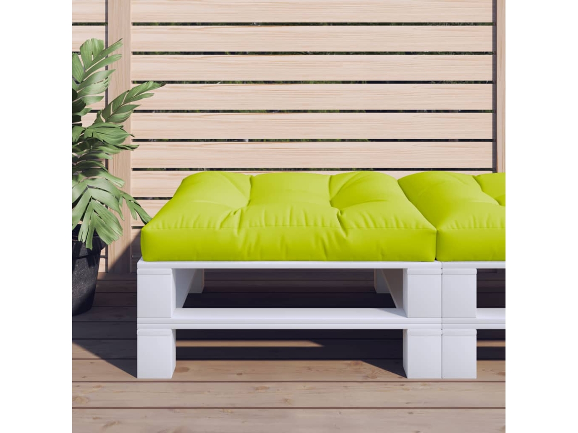 Vidaxl Almofadão P/ Sofá De Paletes 70x70x12 Cm Tecido Verde Brilhante