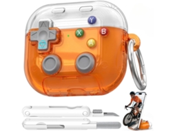 Capa para Airpods Pro 2 com Trava de Segurança e Suporte para Celular Laranja PANOONA