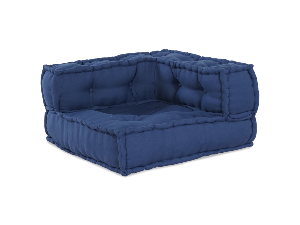 Conjunto 3 Sofá Modular Vidaxl Azul Tecido (140 X 70 X 36 Cm)