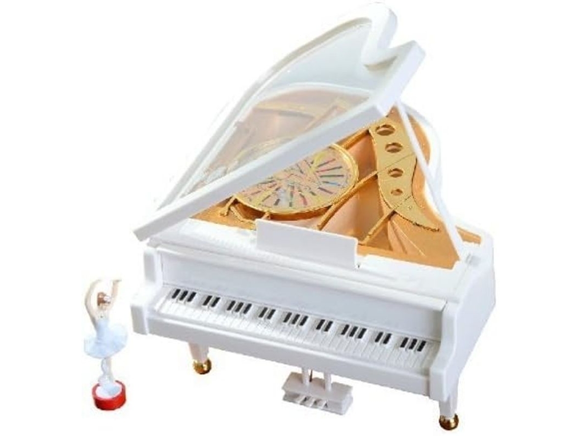 Caixa de música mecânica clássica de 2026 com bailarina dançando ao piano - Ideal para presentear em 2025.
