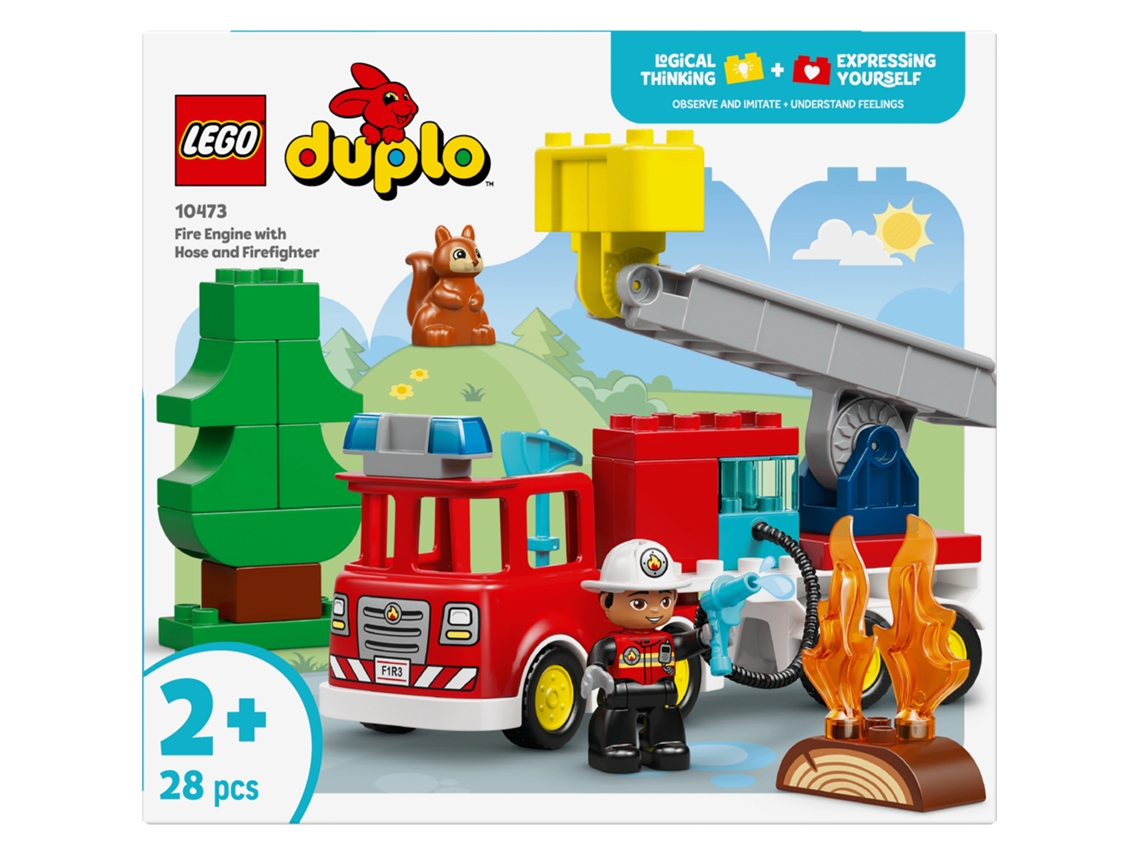 Lego® 10473 Duplo® Caminhão De Bombeiros – Veículo De Emergência Com Mangueira E Bombeiros