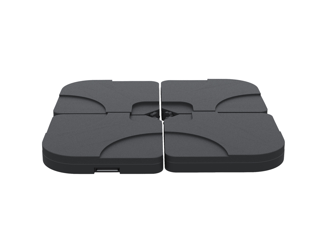 Base Para Chapéu De Sol De 4 Peças Suporte Para De Para Jardim Pátio Exterior 50x50x7,5cm Preto