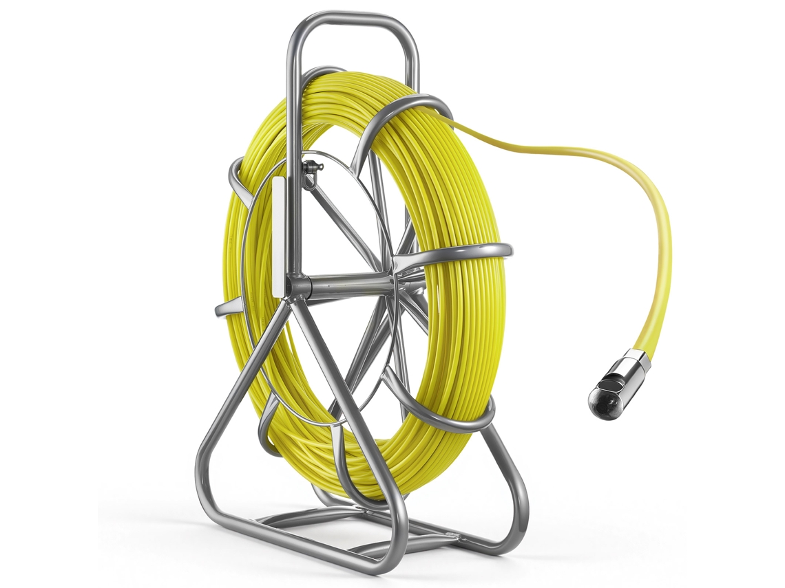 Cabo de fibra óptica de 100 m e 6,3 mm com suporte VEVOR