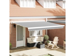 Vidaxl Toldo Retrátil 4x3 M Tecido E Alumínio Antracite E Branco