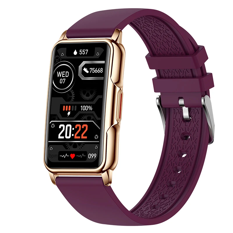 (cinto De Cintura De Silicone Roxo) Smartwatch, Rastreador De Fitness Gps Totalmente Sensível Ao Toque De 1,47 Polegadas