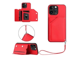 Capa Com Suporte Para Cartão E Alça De Pulso Para Iphone 15 Pro Max