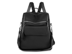 Mochila Leve E Impermeável Para Mulheres, Bolsa De Viagem Antifurto, Bolsa De Ombro Ajustável E Conversível, Preta.